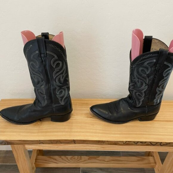 Dan Post Mens Milwaukee Cowboy Boots Leather Black 10.5D broken-in - Picture 2 of 8